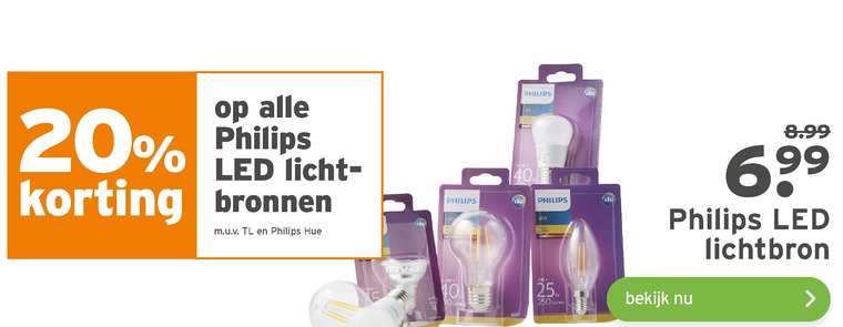 Philips   led lamp folder aanbieding bij  Gamma - details