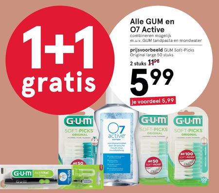 G.U.M. tandenstokers, ragers folder aanbieding bij Etos -