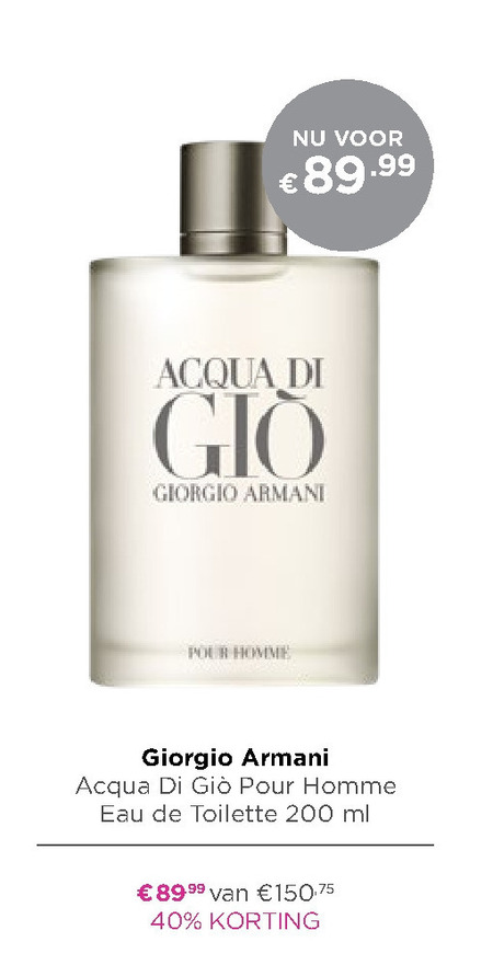 Giorgio Armani   eau de toilette folder aanbieding bij  Ici Paris XL - details