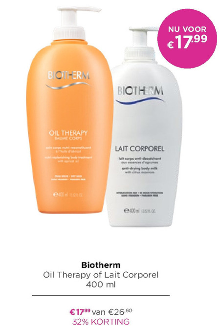 Biotherm   bodylotion, bodymilk folder aanbieding bij  Ici Paris XL - details