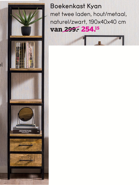Aan de overkant instructeur enthousiasme boekenkast folder aanbieding bij Leenbakker - details