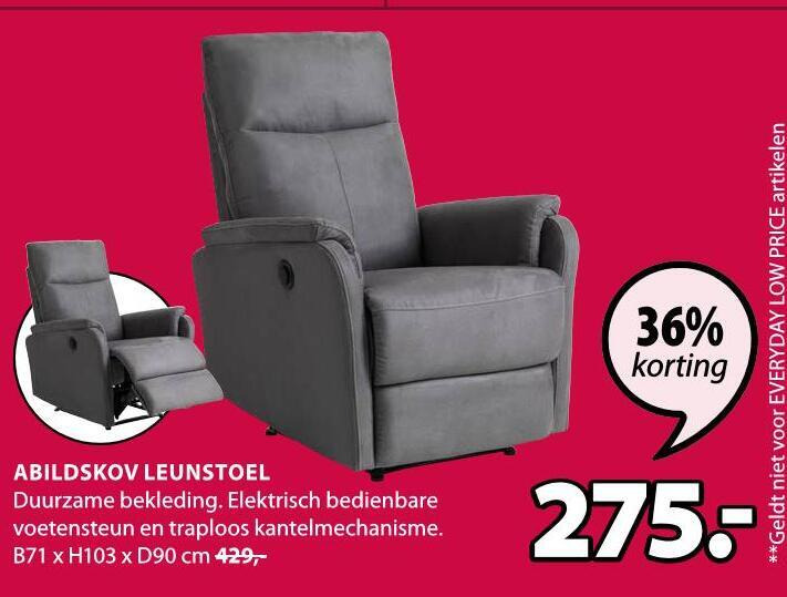 Varen engineering schuif fauteuil folder aanbieding bij Jysk - details