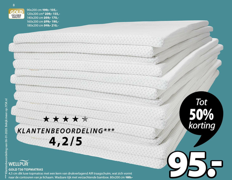 Wellpur   matras folder aanbieding bij  Jysk - details