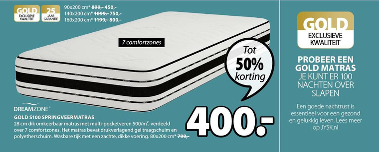 Dreamzone   matras folder aanbieding bij  Jysk - details