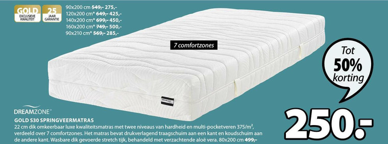 Dreamzone   matras folder aanbieding bij  Jysk - details