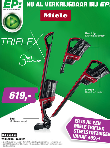 Miele   steelstofzuiger folder aanbieding bij  EP Electronic Partner - details