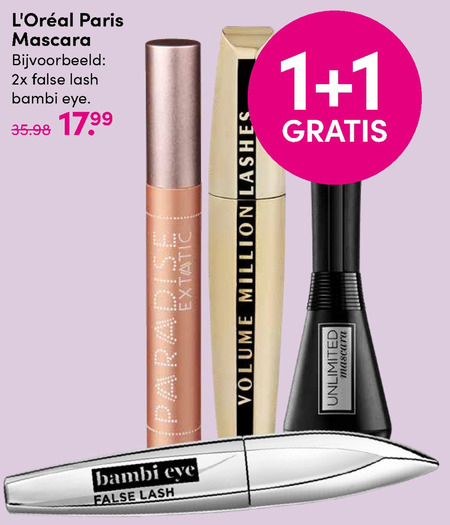 L Oreal   mascara folder aanbieding bij  D.I.O. Drogist - details