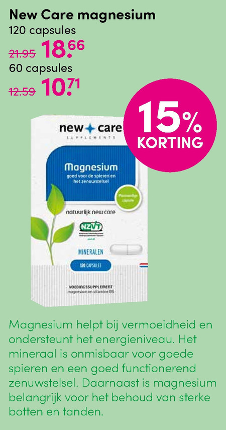 New Care   voedingssupplement folder aanbieding bij  D.I.O. Drogist - details