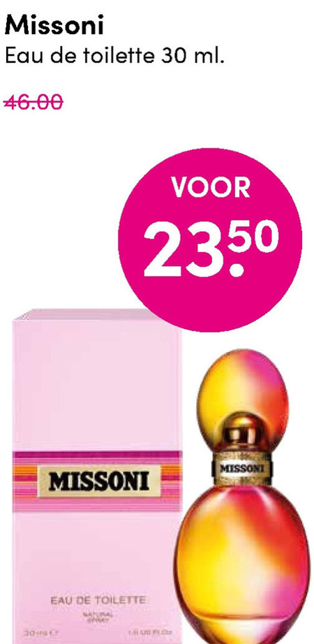 Missoni   eau de toilette folder aanbieding bij  D.I.O. Drogist - details