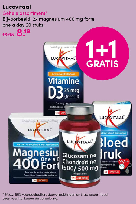 Lucovitaal   voedingssupplement folder aanbieding bij  D.I.O. Drogist - details