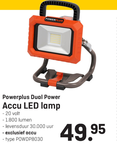 powerplus   bouwlamp folder aanbieding bij  Multimate - details