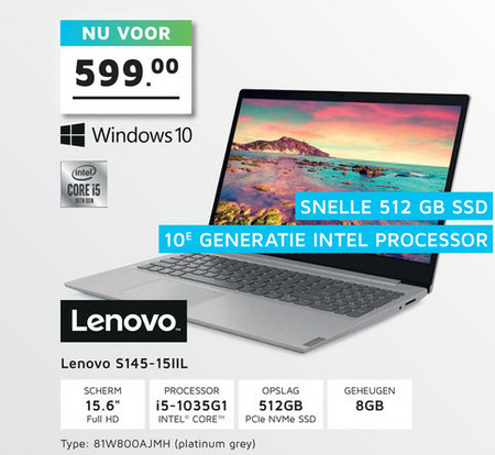 Lenovo   notebook folder aanbieding bij  Informatique - details