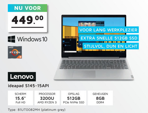 Lenovo   notebook folder aanbieding bij  Informatique - details