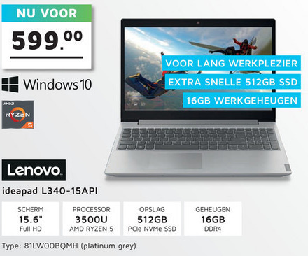 Lenovo   notebook folder aanbieding bij  Informatique - details