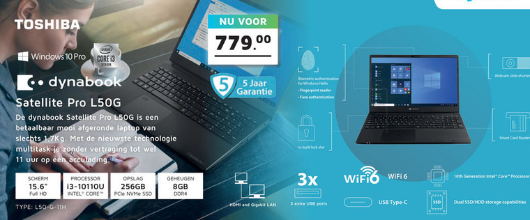 Toshiba   notebook folder aanbieding bij  Informatique - details