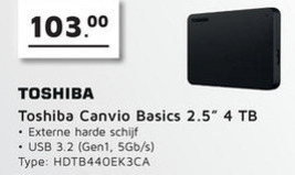 Toshiba   portable harde schijf folder aanbieding bij  Informatique - details