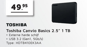 Toshiba   portable harde schijf folder aanbieding bij  Informatique - details