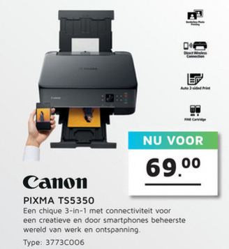 Canon   all-in-one printer folder aanbieding bij  Informatique - details