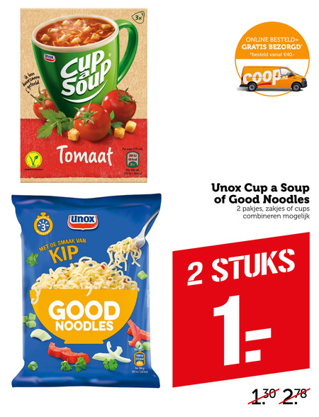 Unox   noodles, soep folder aanbieding bij  Coop - details