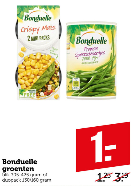 Bonduelle   groenteconserven folder aanbieding bij  Coop - details