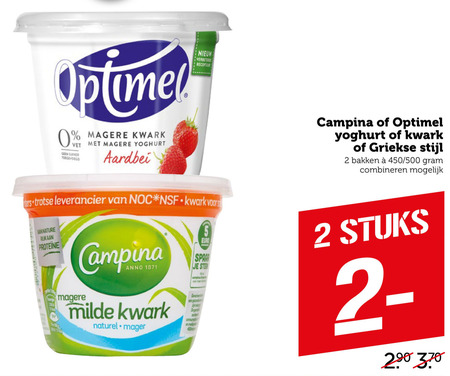 Campina   yoghurt, kwark folder aanbieding bij  Coop - details