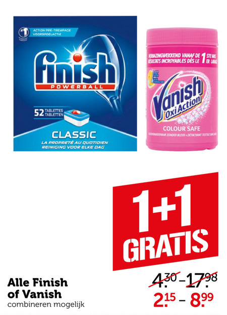 Finish   vaatwasmiddel, vlekkenverwijderaar folder aanbieding bij  Coop - details