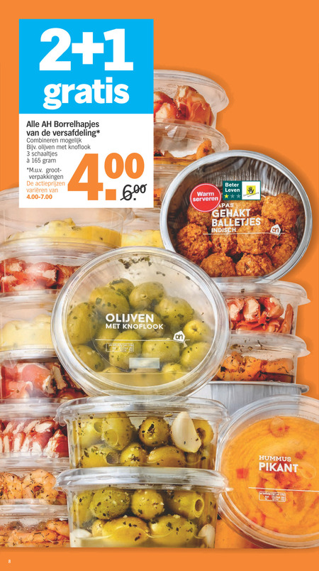 Albert Heijn Huismerk   houmous, verse olijven folder aanbieding bij  Albert Heijn - details