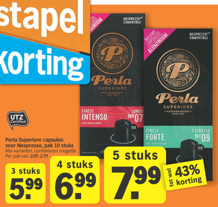 Perla   koffiecups folder aanbieding bij  Albert Heijn - details