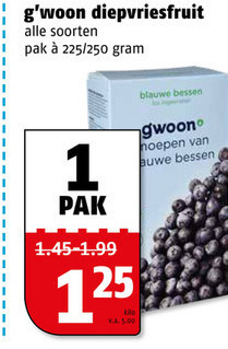 Gwoon   diepvriesfruit folder aanbieding bij  Poiesz - details