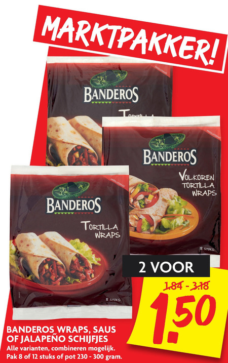 Banderos   tortilla, maaltijdsaus folder aanbieding bij  Dekamarkt - details