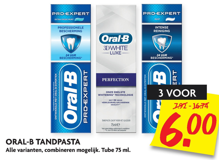 Oral-B   tandpasta folder aanbieding bij  Dekamarkt - details