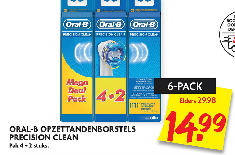 Braun Oral-B   opzetborstel folder aanbieding bij  Dekamarkt - details