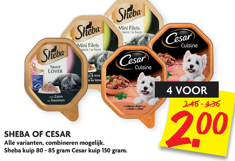 Sheba   kattenvoer, hondenvoer folder aanbieding bij  Dekamarkt - details