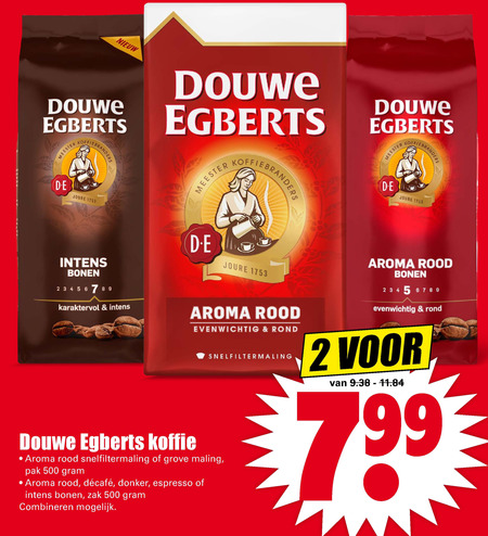 Douwe Egberts   koffiebonen, koffie folder aanbieding bij  Dirk - details