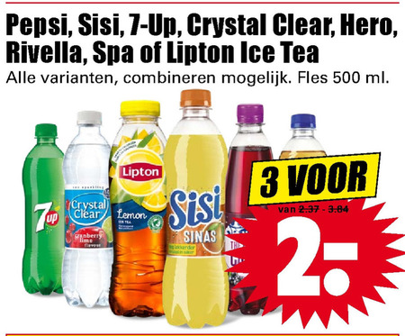 Crystal Clear   cola, ice tea folder aanbieding bij  Dirk - details