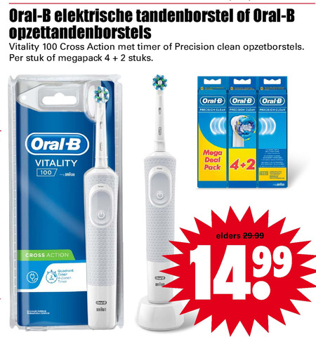 Braun Oral-B   electrische tandenborstel, opzetborstel folder aanbieding bij  Dirk - details