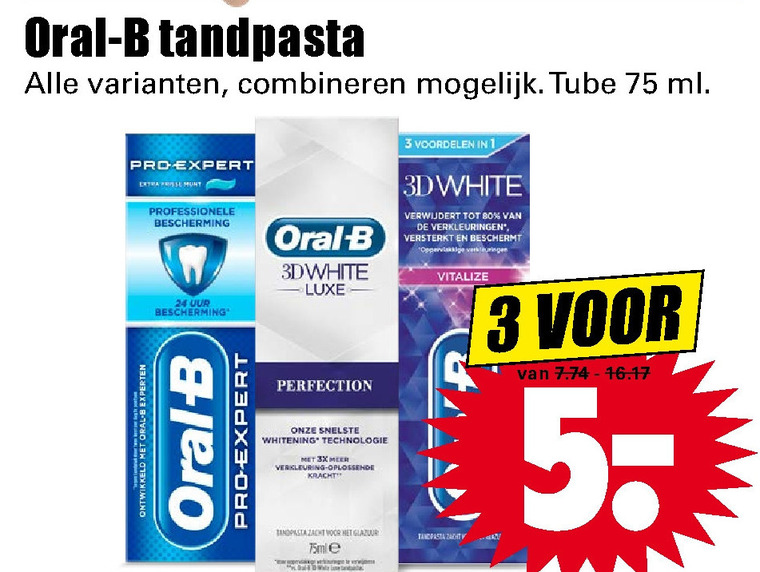 Oral-B   tandpasta folder aanbieding bij  Dirk - details