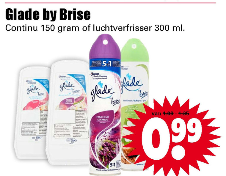 Glade   luchtverfrisser folder aanbieding bij  Dirk - details