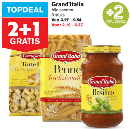 Grand Italia   farfalle, fusilli folder aanbieding bij  Hoogvliet - details