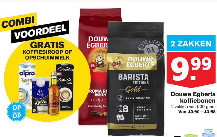 Douwe Egberts   koffiebonen folder aanbieding bij  Hoogvliet - details