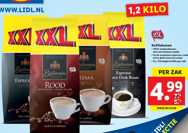 Bellarom   koffiebonen folder aanbieding bij  Lidl - details