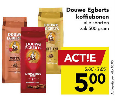 Douwe Egberts   koffiebonen folder aanbieding bij  Deen - details