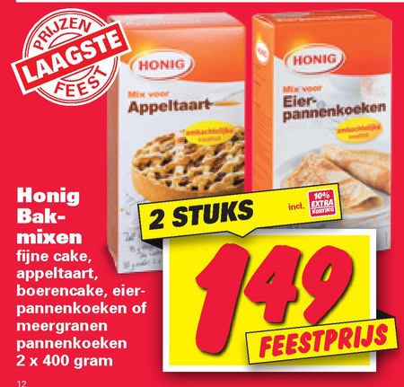 Honig   bakmix, pannenkoekenmix folder aanbieding bij  Nettorama - details