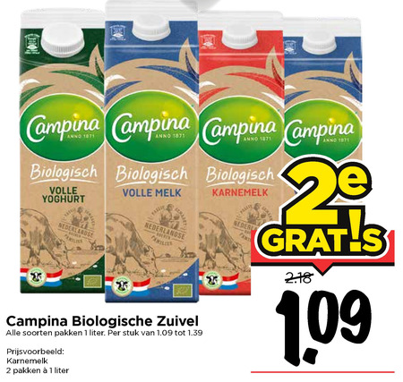 Campina   melk, yoghurt folder aanbieding bij  Vomar - details