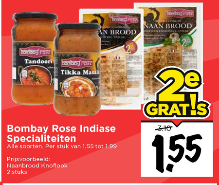 Bombay Rose   roerbaksaus, naanbrood folder aanbieding bij  Vomar - details