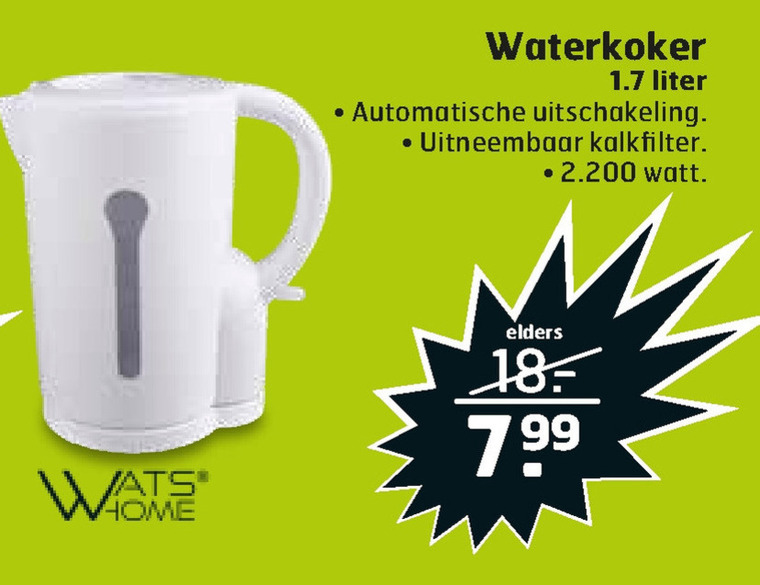 Watshome   waterkoker folder aanbieding bij  Trekpleister - details