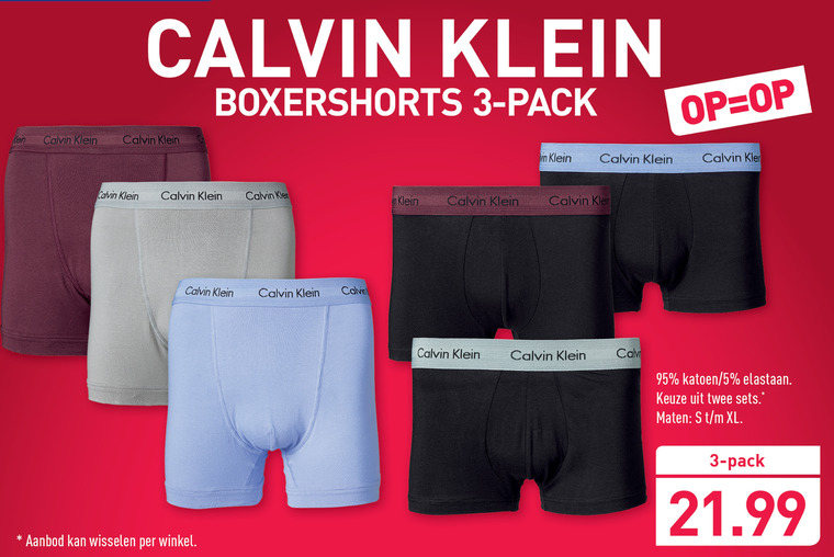 Calvin Klein   heren boxershort folder aanbieding bij  Aldi - details