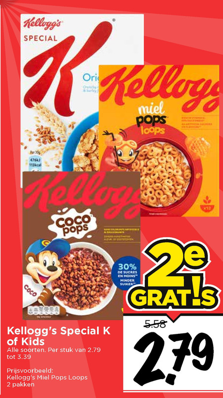 Kellogs   cereals folder aanbieding bij  Vomar - details