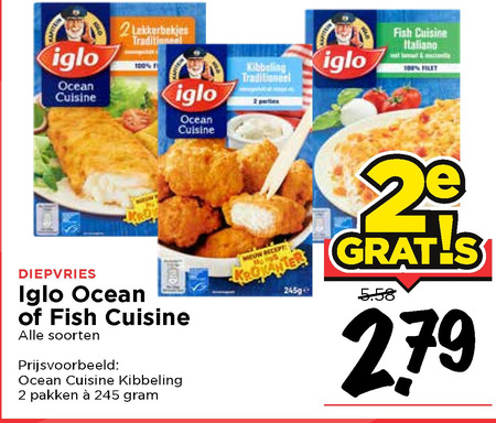 Iglo   kibbeling, visschnitzel folder aanbieding bij  Vomar - details