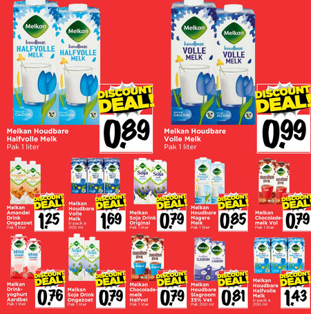 Melkan   drinkyoghurt, yoghurt folder aanbieding bij  Vomar - details